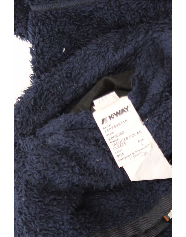 K-Way Herren-Fleecejacke mit Kapuze, wendbar, Größe 40, Marineblau, Polyester