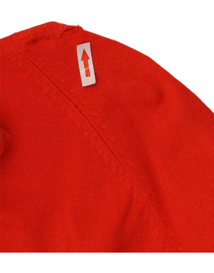 Zara Damen-Cardigan-Pullover UK 12 Mittelrote Baumwolle