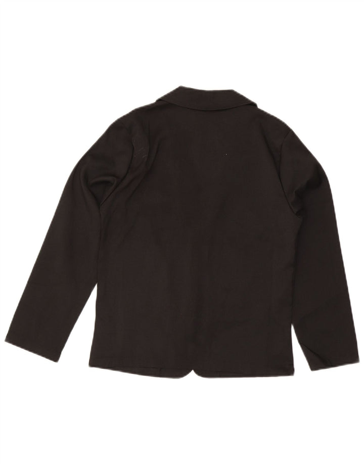 Shein Jungen-Blazer mit 2 Knöpfen, 9–10 Jahre, schwarzes Polyester