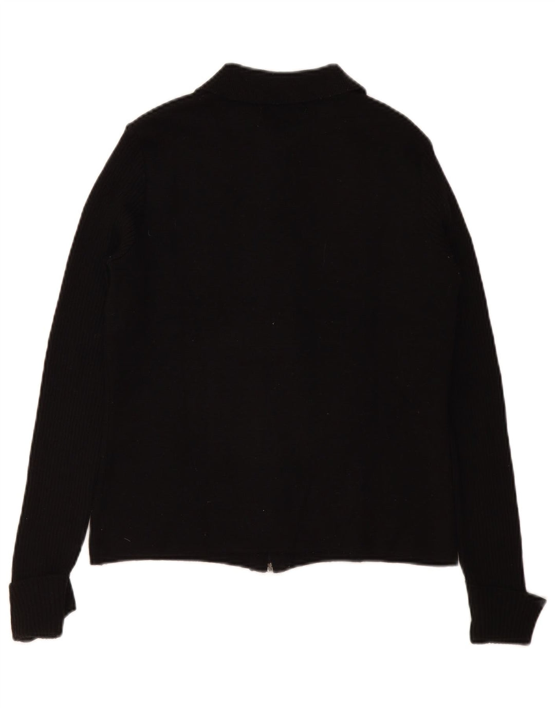 Zara Damen-Cardigan mit durchgehendem Reißverschluss, UK 12, mittlere schwarze Wolle