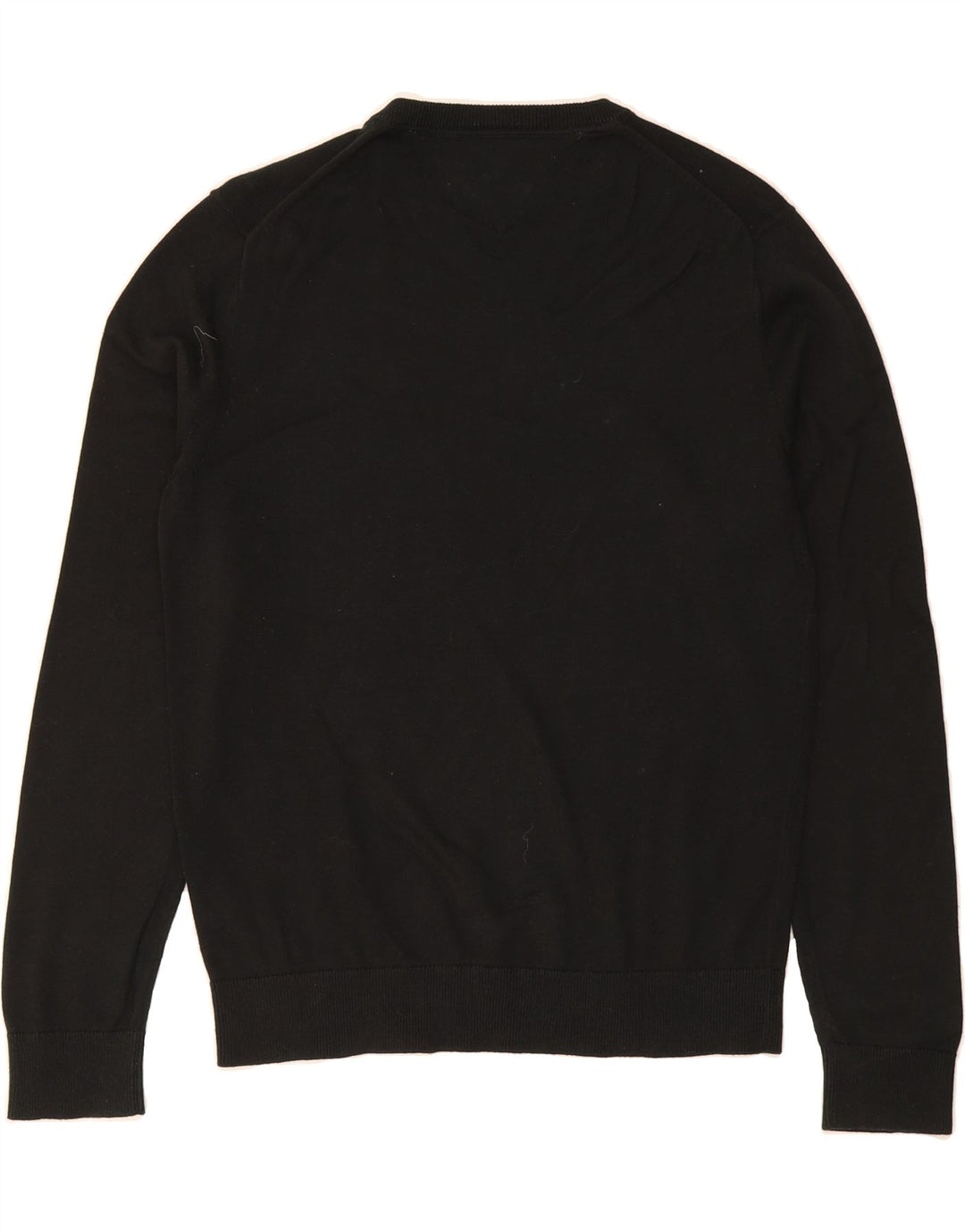 TOMMY HILFIGER Mens V-Neck Jumper Sweater Medium Black Cotton Vintage Tommy Hilfiger and Second-Hand Tommy Hilfiger from Messina Hembry 