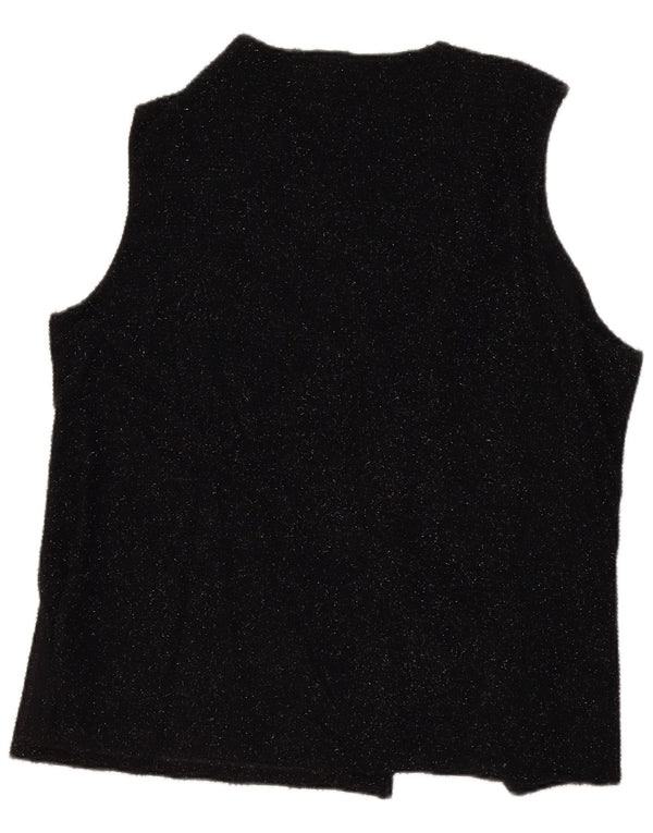 Primavera Firenze Ärmelloser Damen-Cardigan-Pullover IT 53 2XL Schwarz