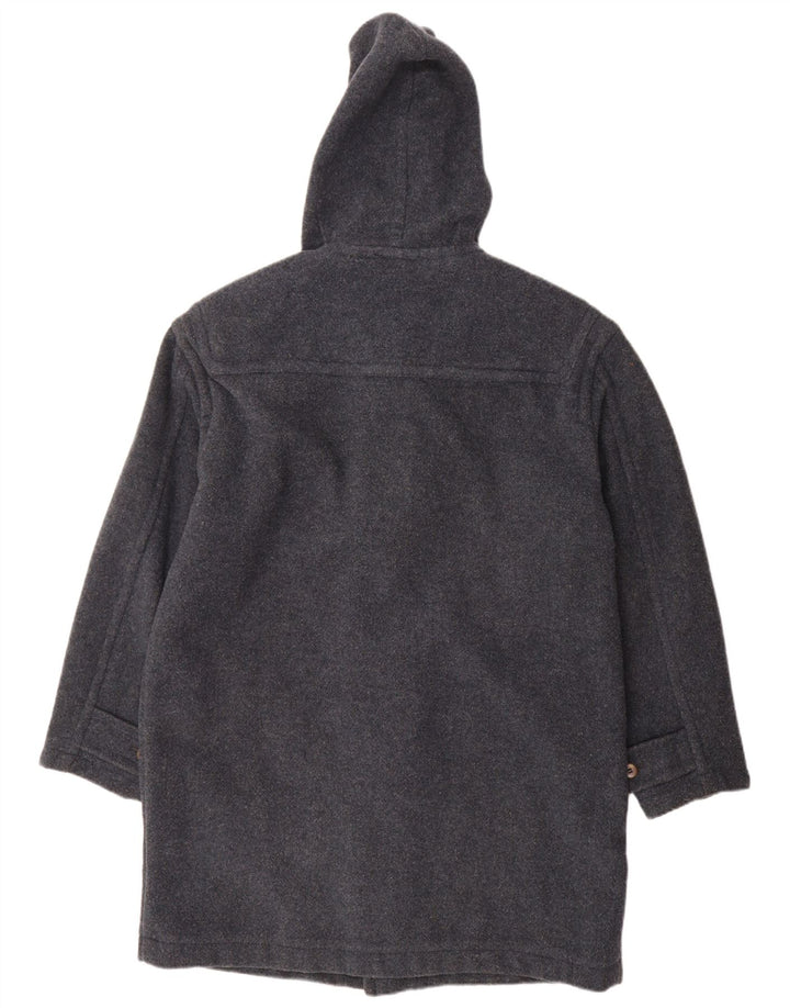 Stefanel Herren-Dufflecoat mit Kapuze, UK 38, mittelblaue Wolle