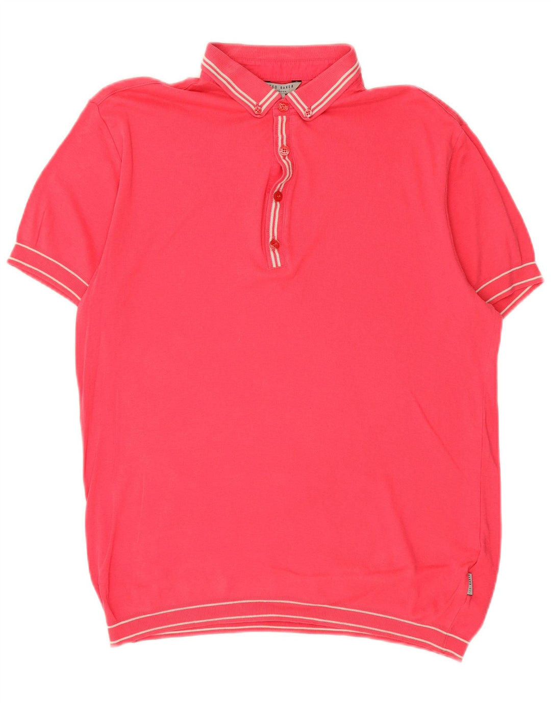 Ted Baker Herren-Pullover mit Rollkragen, Größe 3, mittelrosa gestreift