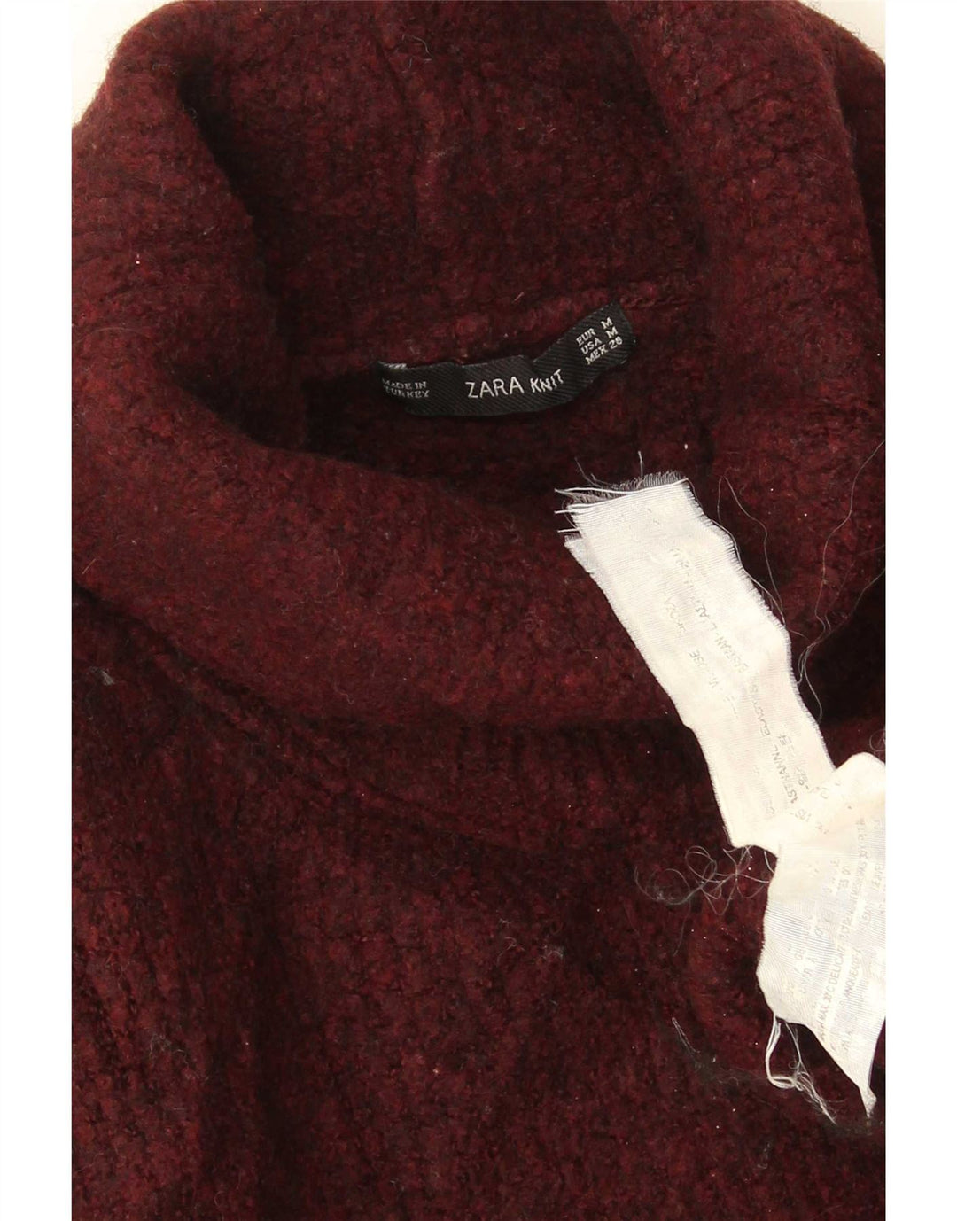 Zara Damen-Pullover mit Rollkragen, übergroß, Gr. 14, mittlere kastanienbraune Viskose