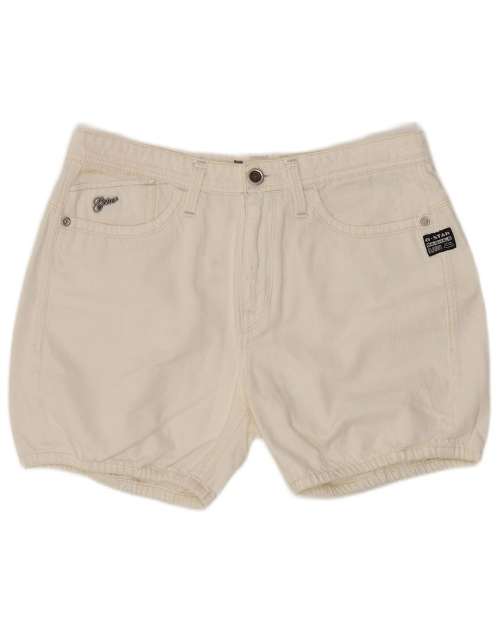 G-Star Damen Jeansshorts W27 Small Weiße Baumwolle