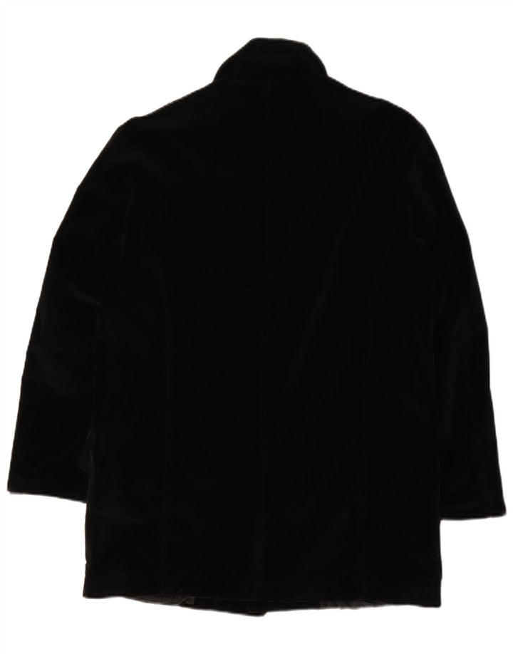 Vintage Herren-Samt-Utility-Jacke IT 46 Small aus schwarzer Baumwolle