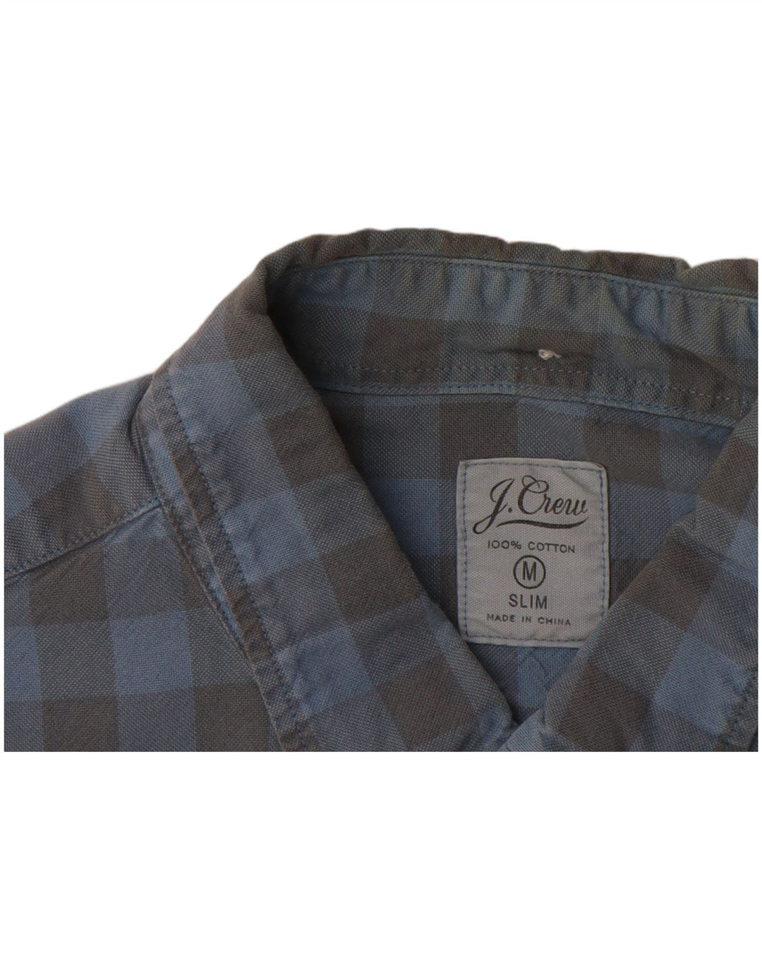 J. CREW Slim-Hemd für Herren aus mittelblauer Gingham-Baumwolle