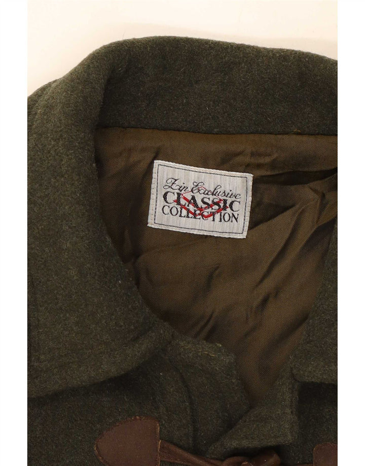 Vintage Herren Dufflecoat UK 38 Medium Khaki Wolle