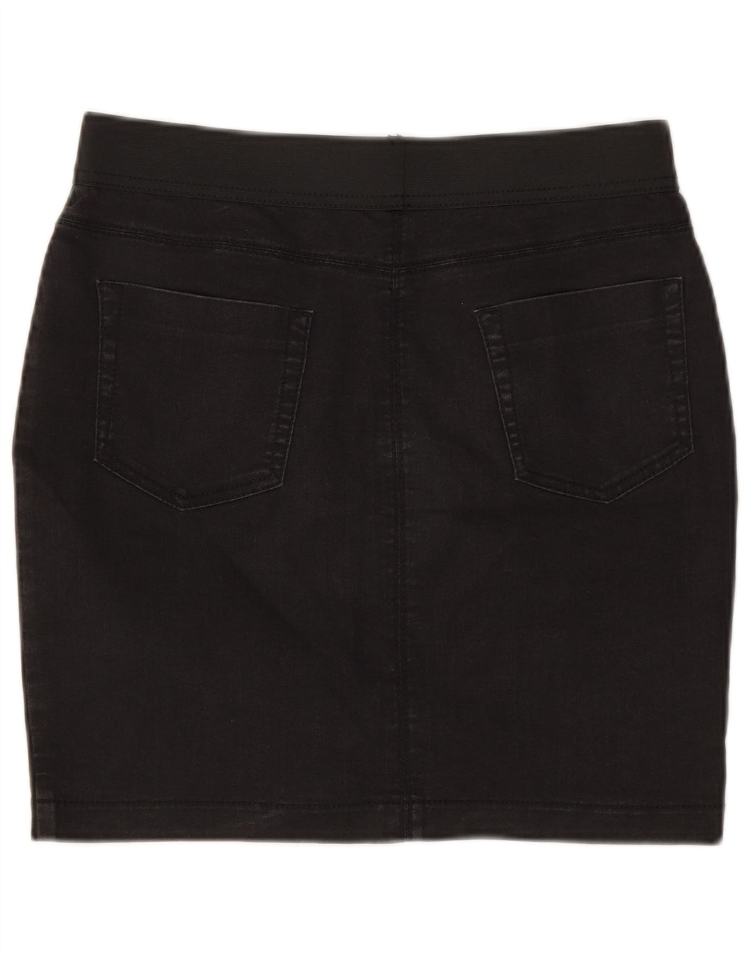 Marks & Spencer Damen Jeansrock UK 10 Small W30 Schwarze Baumwolle