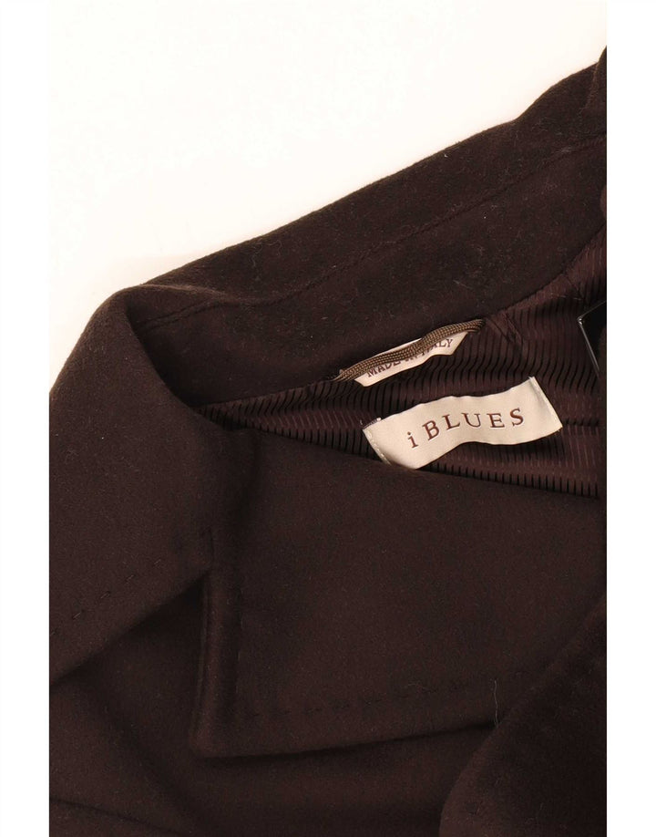 i Blues Womens Overcoat UK 12 Medium Brown New Wool Classic
