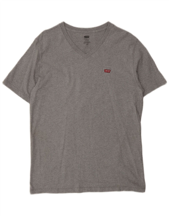 LEVI'S Herren Standard-T-Shirt-Oberteil aus mittelgrauer Baumwolle