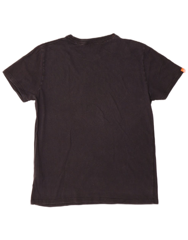 Superdry Herren-T-Shirt mit Grafik, Größe L, aus schwarzer Baumwolle