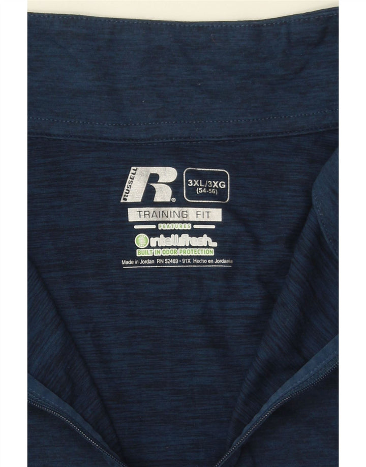 RUSSELL ATHLETIC Mens Pullover Tracksuit Top 3XL Navy Blue Flecked Vintage Russell Athletic and Second-Hand Russell Athletic from Messina Hembry 