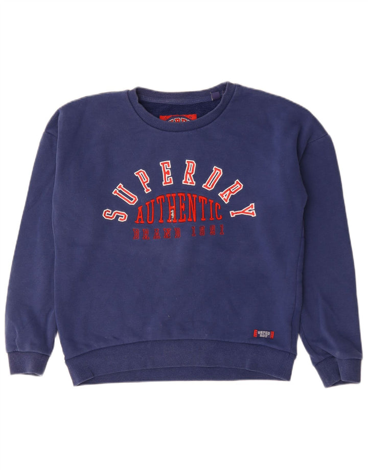 Superdry Damen-Sweatshirt mit Grafik-Übergröße, Größe M, Marineblau, Gr. 12
