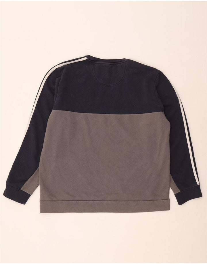 Adidas Herren Sweatshirt Pullover XL Grau Colourblock Baumwolle