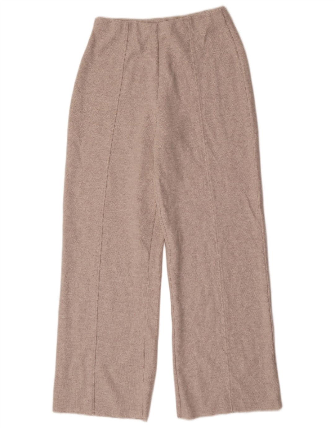 Zara Damen-Strickhose mit weitem Bein, Größe S, W28, L30, Grau, Polyester