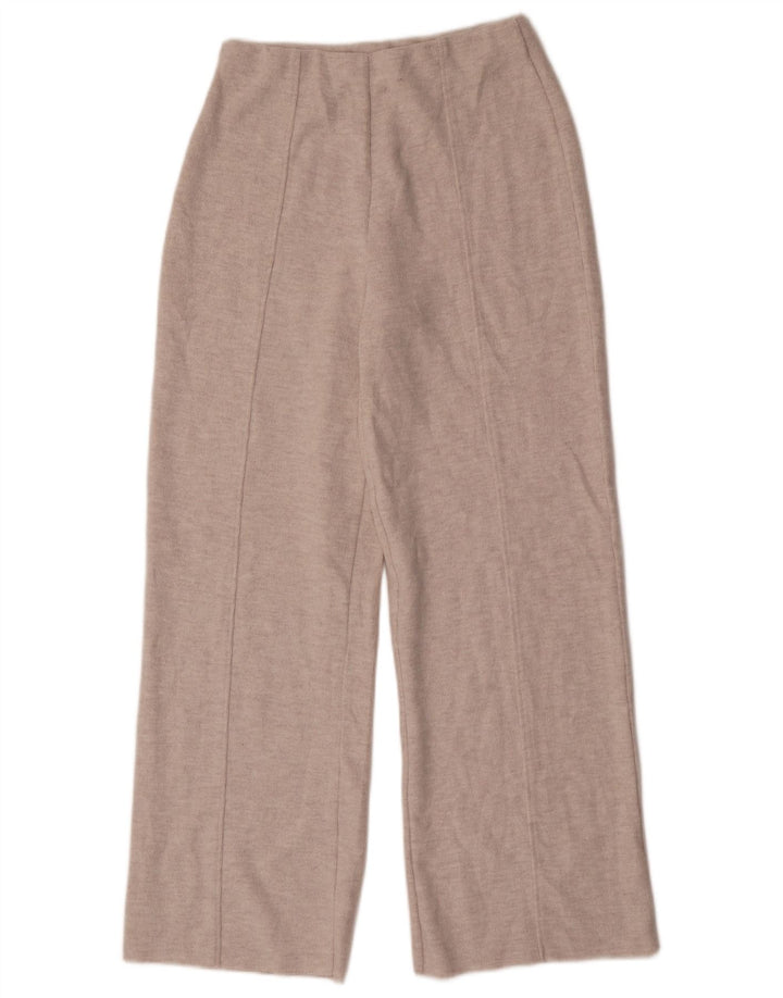 Zara Damen-Strickhose mit weitem Bein, Größe S, W28, L30, Grau, Polyester