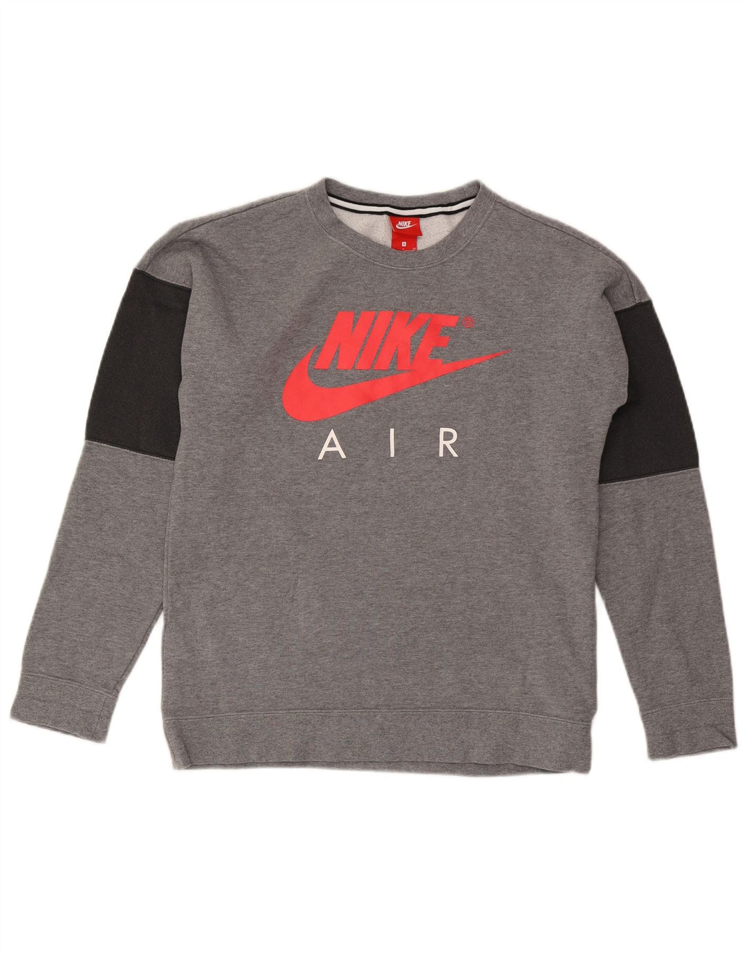Nike Herren-Sweatshirt mit Grafik, Größe S, Grau, Colourblock-Baumwolle