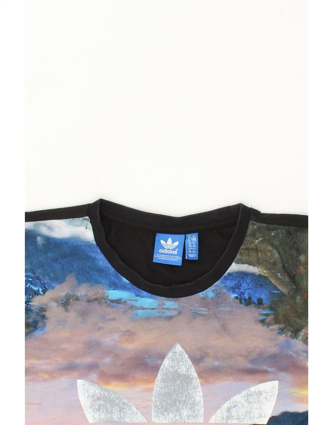 ADIDAS Womens Graphic T-Shirt Top UK 10 Small Multicoloured Polyester Vintage Adidas and Second-Hand Adidas from Messina Hembry 
