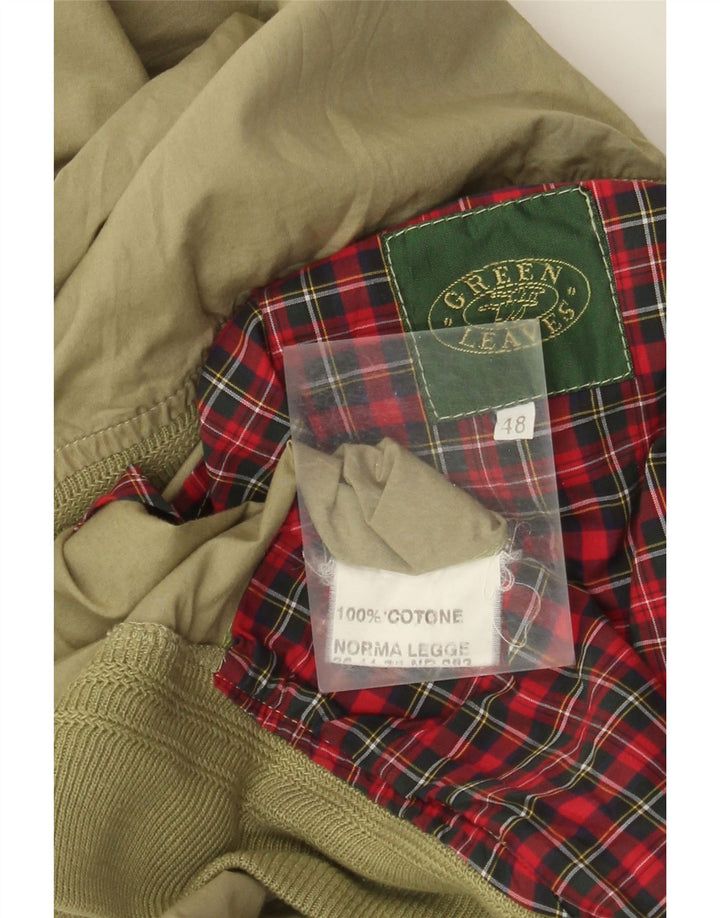 Grüne Blätter Herren Bomberjacke IT 48 Medium Khaki Baumwolle