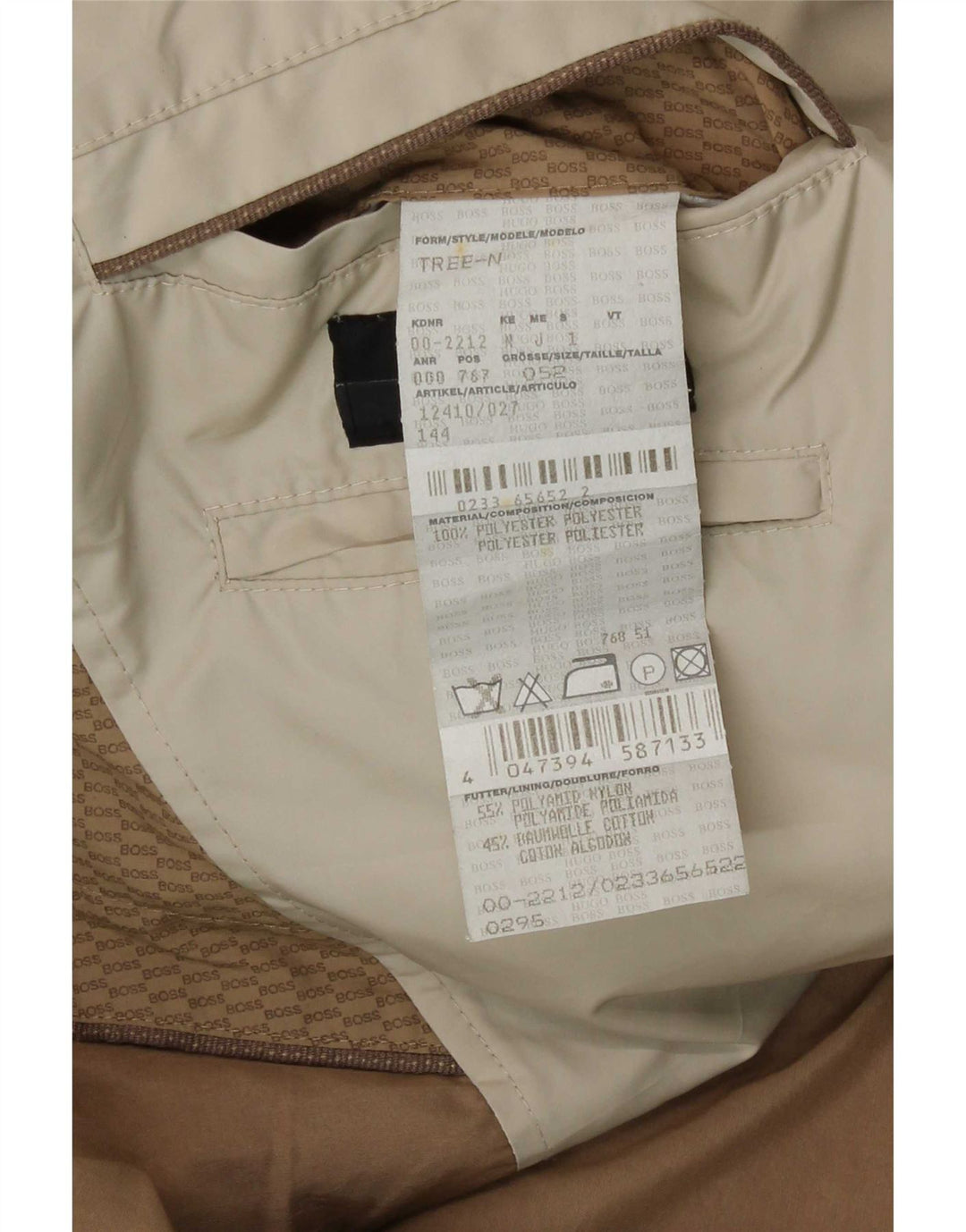 Hugo Boss Herren Trenchcoat EU 52 XL Beige Polyamid