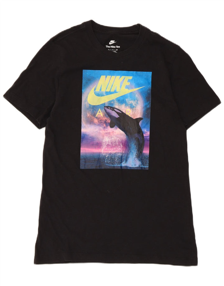 Nike Herren-T-Shirt mit Grafik, Größe S, schwarze Baumwolle