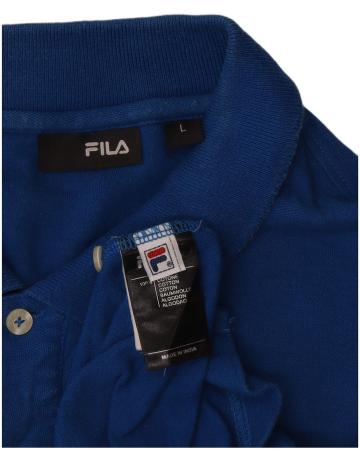 Fila Herren-Poloshirt, große blaue Baumwolle