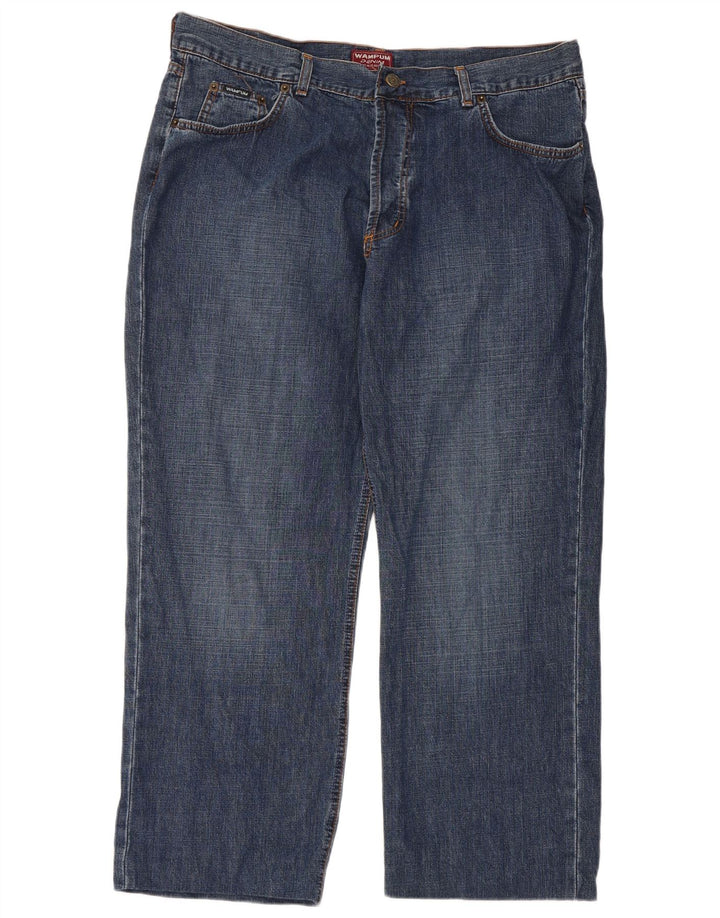 WAMPUM Herren Straight Jeans W36 L27 Blaue Baumwolle