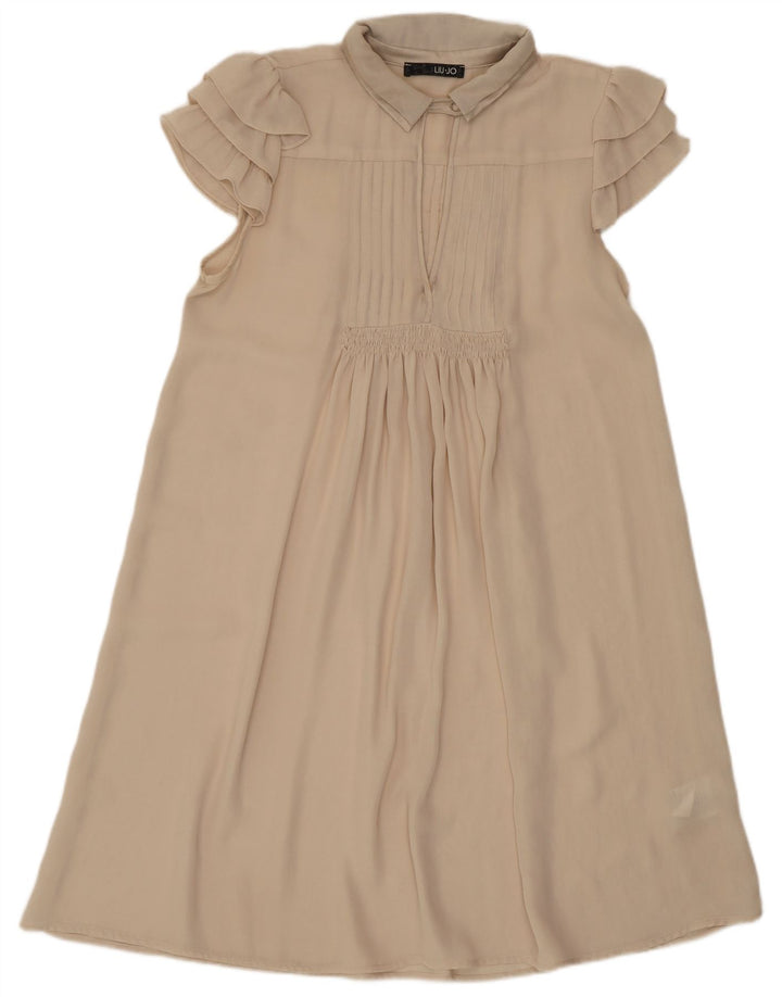 Durchsichtiges A-Linien-Kleid für Damen von Liu Jo, Größe 44, mittelbeigefarbenes Polyester