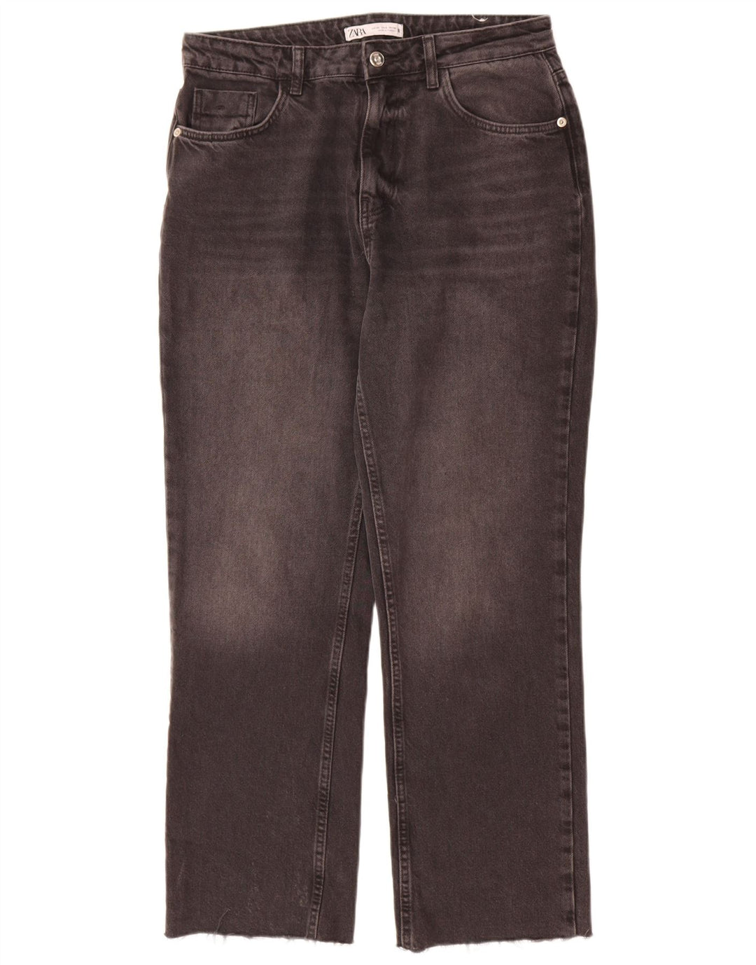 Zara Damen Straight Jeans EU 40 Medium W30 L29 Graue Baumwolle