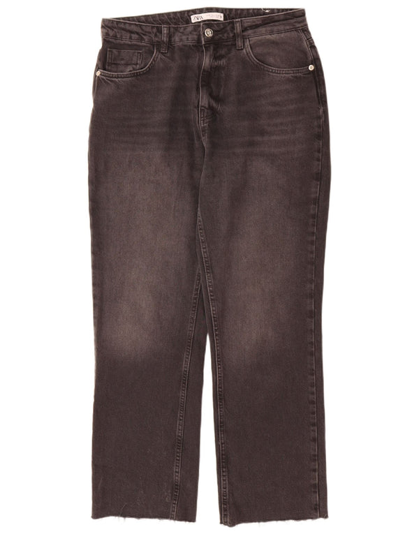 Zara Damen Straight Jeans EU 40 Medium W30 L29 Graue Baumwolle