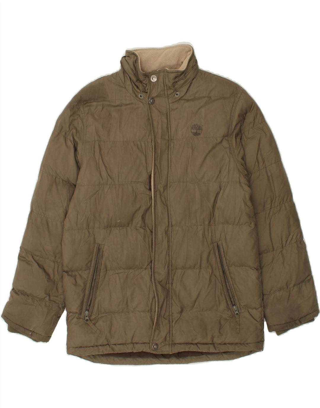 TIMBERLAND Boys Padded Jacket 13-14 Years Khaki Polyester Vintage Timberland and Second-Hand Timberland from Messina Hembry 