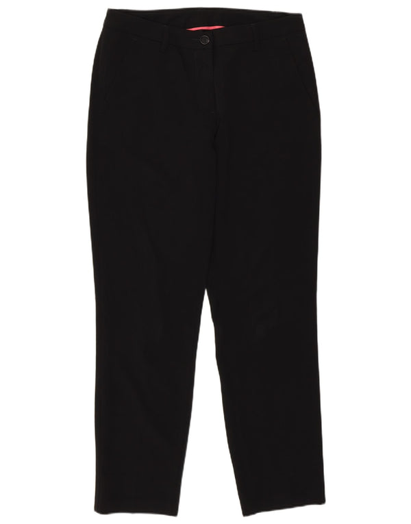 Benetton Damen Tapered Chinohose UK 10 Small W29 L28 Schwarz Polyester
