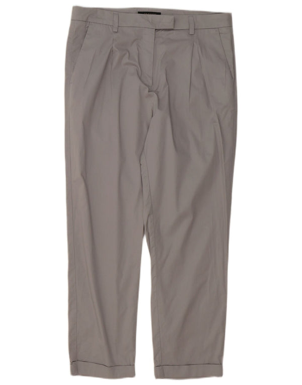 Jaeger Damen Crop Pegged Anzughose UK 12 Medium W32 L25 Grau Polyester