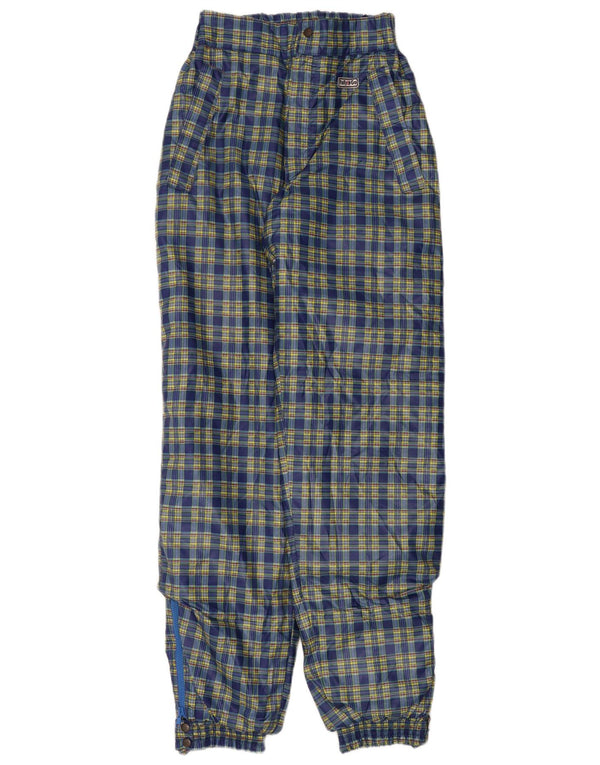 Vintage Damen-Windbreaker-Hose mit hoher Taille, Größe 44, Mittel W26 L32, Marineblau