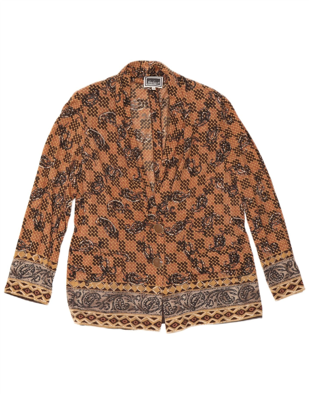 LUISA SPAGNOLI Damen 2-Knopf-Blazerjacke IT 48 XL Braun Paisley