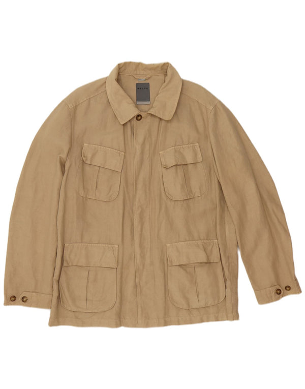 Belfe Herren-Utility-Jacke UK 44 2XL Beige Baumwolle