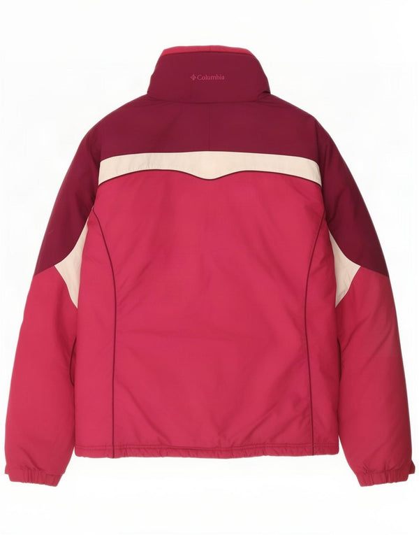 Columbia Skijacke für Mädchen, 15–16 Jahre, rosafarbenes Colourblock-Polyester
