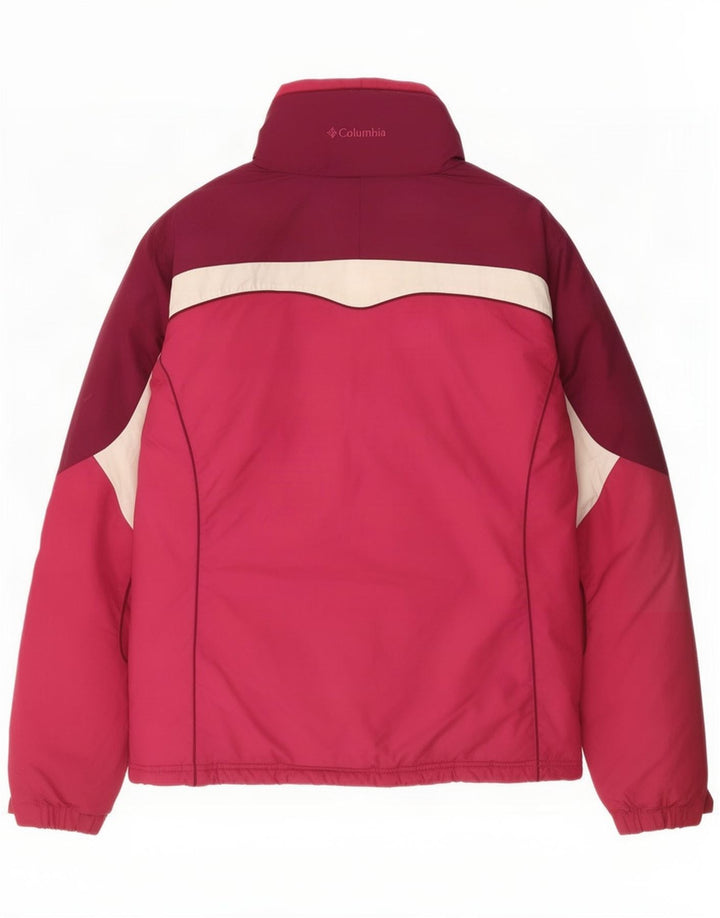 Columbia Skijacke für Mädchen, 15–16 Jahre, rosafarbenes Colourblock-Polyester