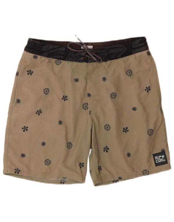 Rip Curl Mens Swimming Shorts XS Beige Floral Polyester