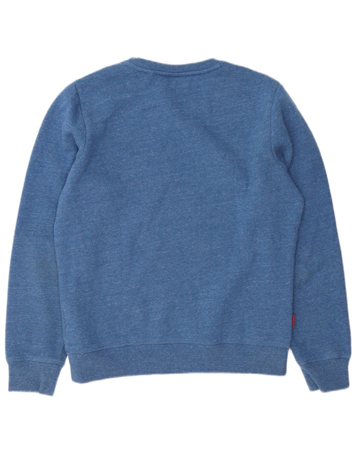 Superdry Herren-Sweatshirt-Pullover, große, blau gefleckte Baumwolle