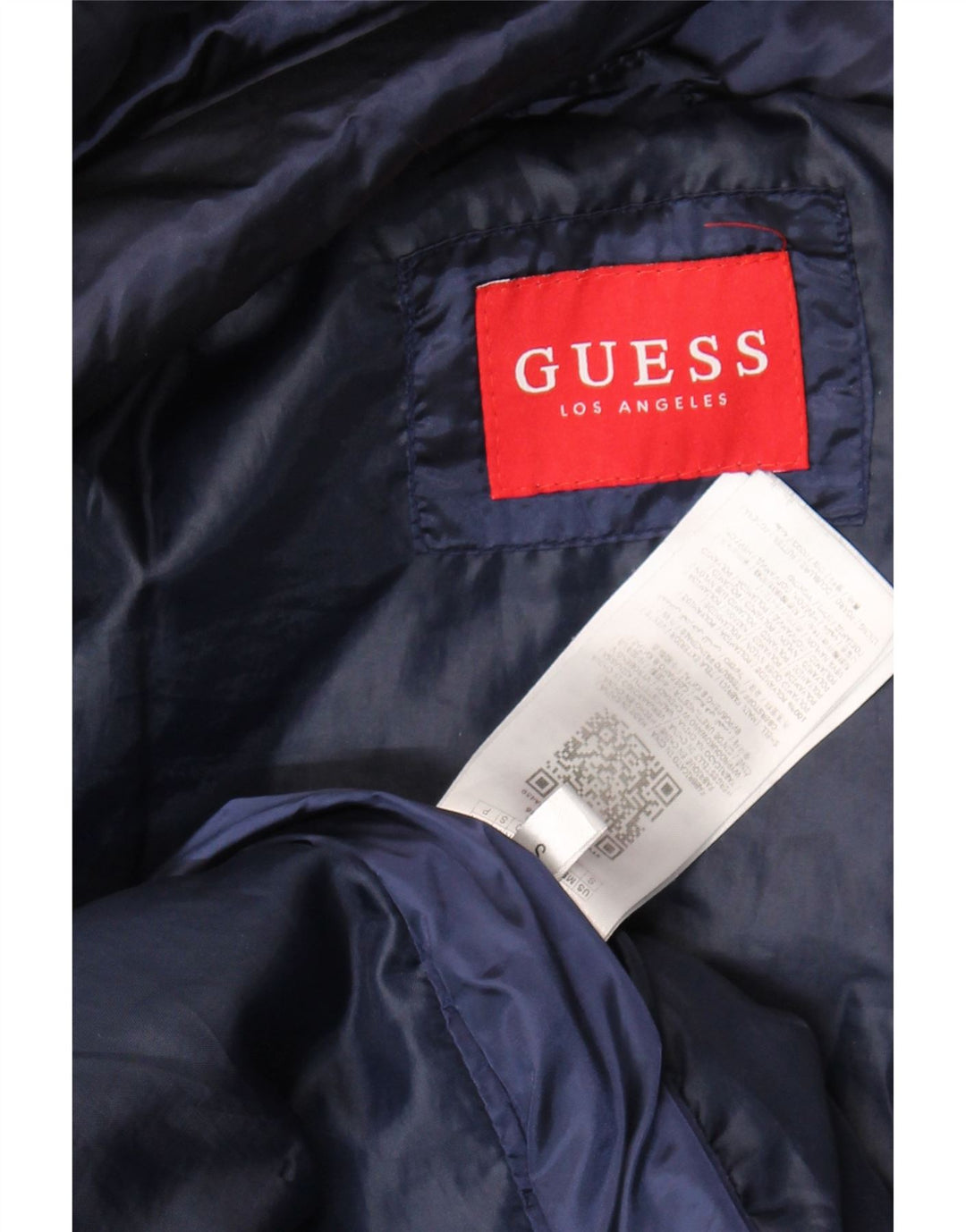 Guess Damen Übergroßer, wattierter Mantel mit Kapuze, UK 10, Größe S, Marineblau, Polyamid