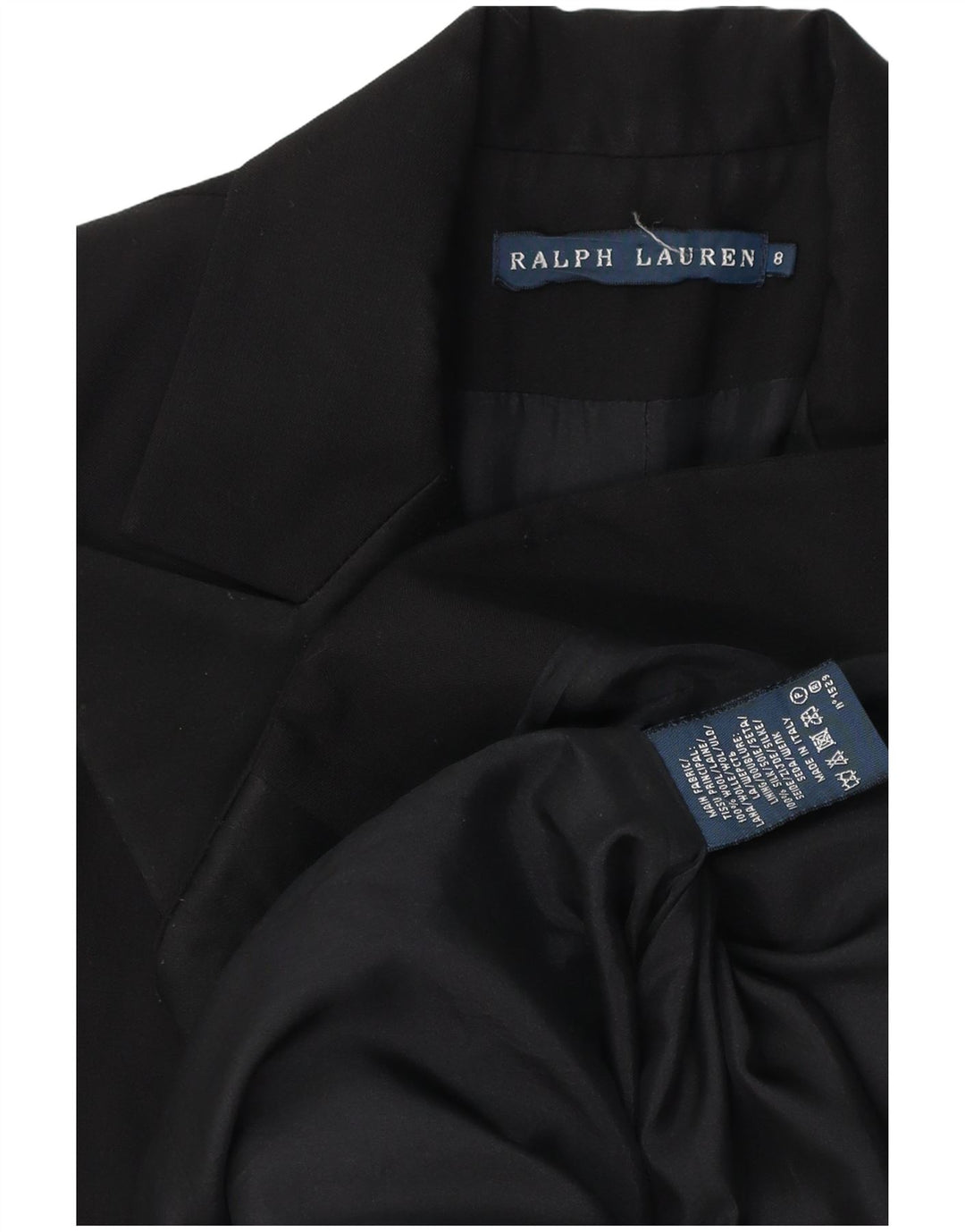 Ralph Lauren Damen-Blazerjacke mit 1 Knopf, US 8, mittelschwarze Wolle