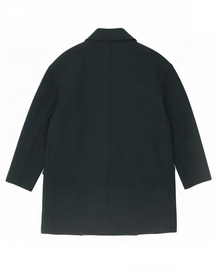 Zara Damen Übergroßer zweireihiger Mantel UK 4 XS Grün Polyester