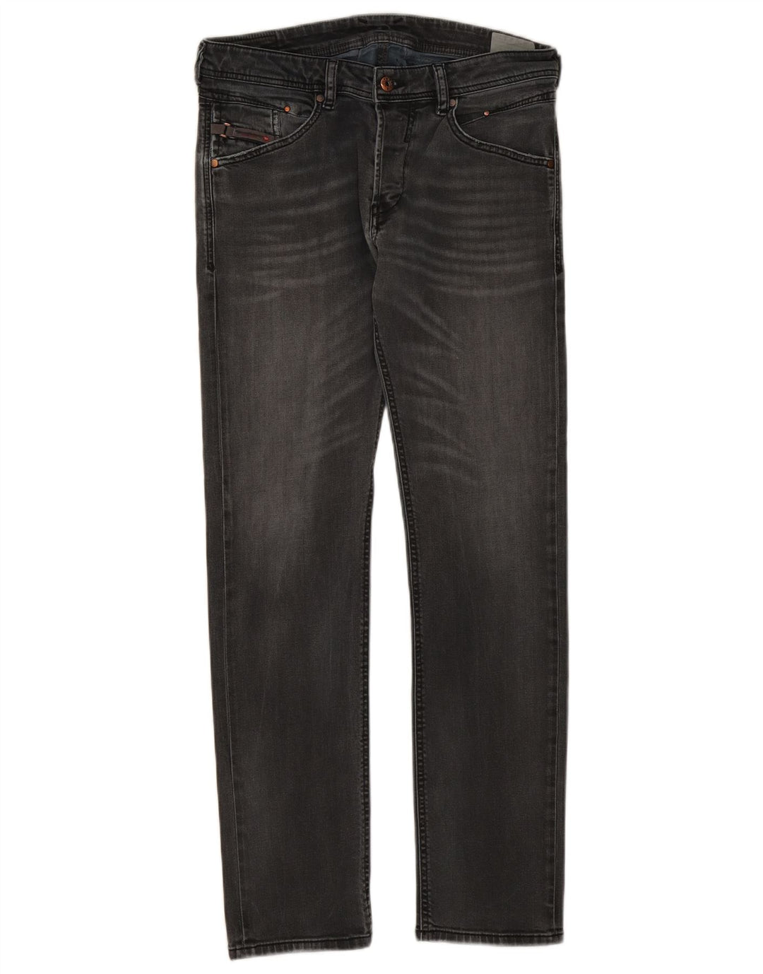 Diesel Damen Belther Regular Slim Jeans W30 L30 Graue Baumwolle