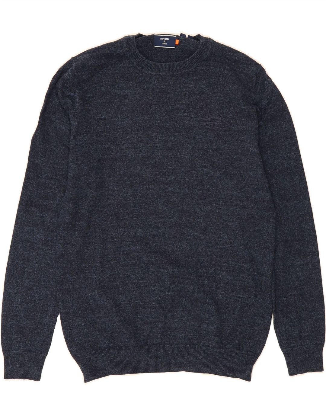 SUPERDRY Mens Crew Neck Jumper Sweater Small Navy Blue Cotton Vintage Superdry and Second-Hand Superdry from Messina Hembry 