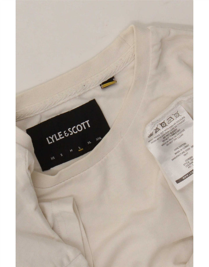 Lyle & Scott Herren Kurzarm-T-Shirt-Oberteil, Größe L, aus weißer Baumwolle