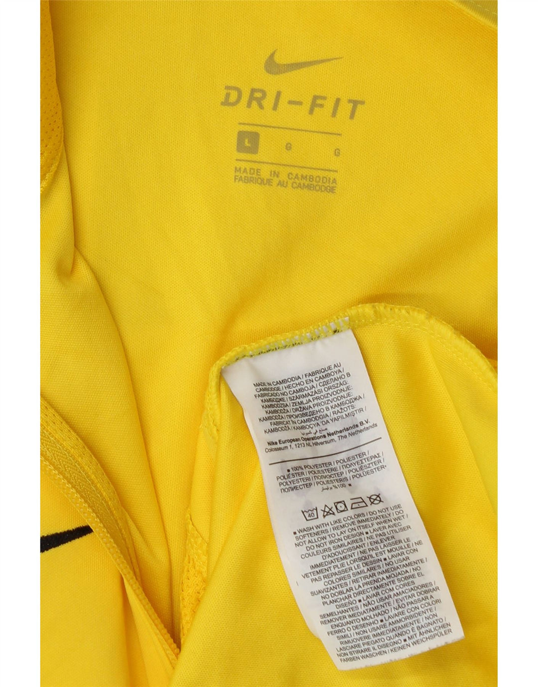 Nike Herren Dri Fit Trainingsanzug-Oberjacke, großes gelbes Farbblock-Polyester