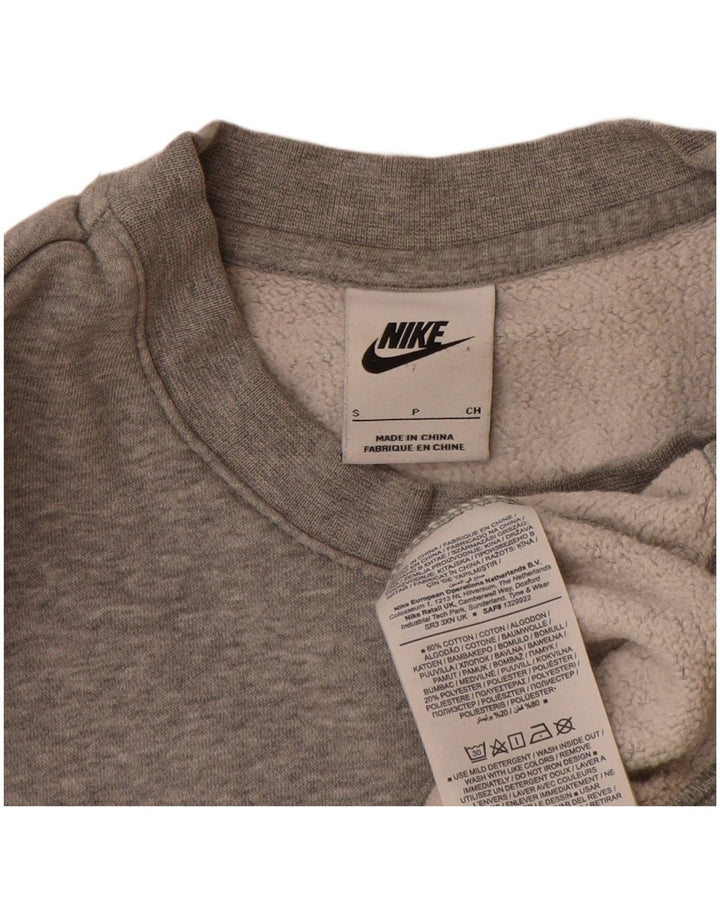 Nike Herren-Sweatshirt mit Grafik, klein, grau gefleckte Baumwolle